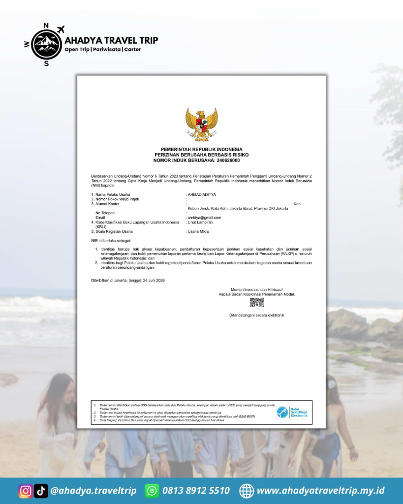 Klik untuk memperbesar gambar Dokumen NIB 1
